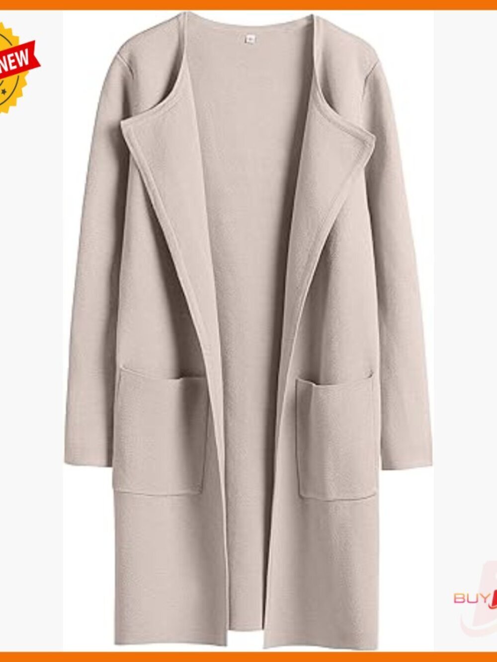 Open Front Long Cardigan Sweater Coatigan Knit Wool Blend Regular Fit